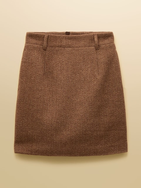 joules Bramble Tan Brown Tweed Skirt