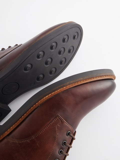 joules Brown Leather Classic Derby Shoes