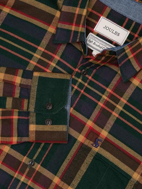 Joules Brushed Flannel Green Cotton Shirt
