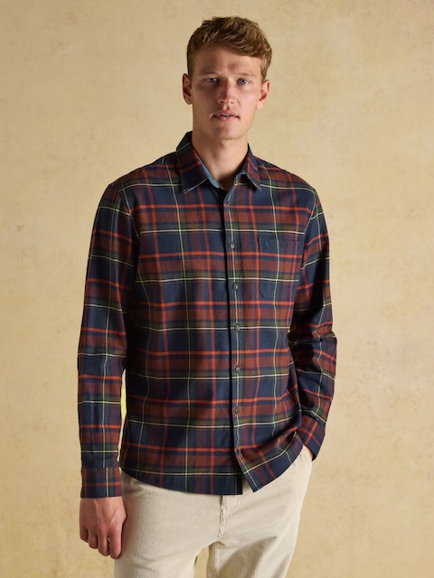 Joules Brushed Flannel Navy Check Cotton Shirt