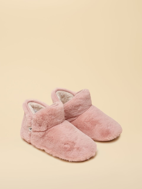 Joules Cabin Luxe Pink Slipper Boot