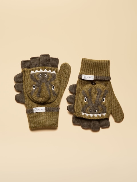 Joules Carey Green Boys' 2 In 1 Character Gloves