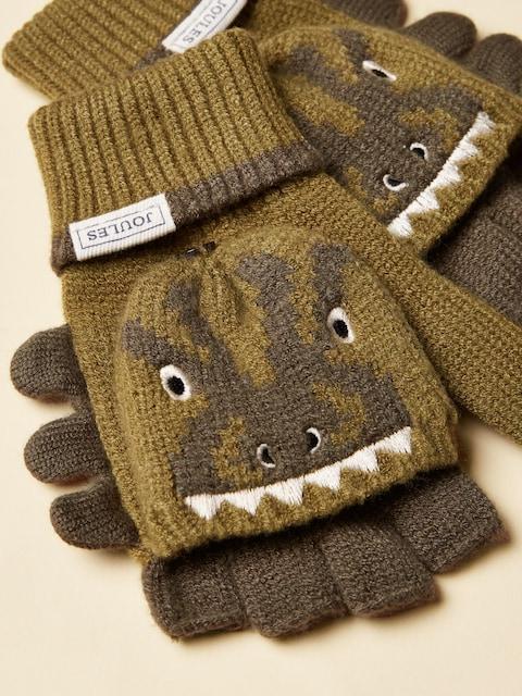 joules Carey Green Boys' 2 in 1 Character Gloves