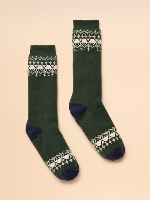 Joules Chalet Green Cosy Lined Sock