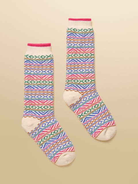 Joules Chalet Pink Cosy Lined Socks