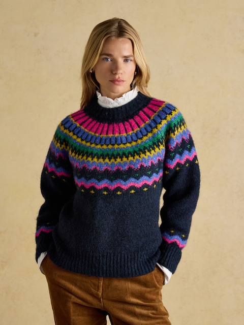 Joules Charlie Navy Fairisle Knitted Jumper