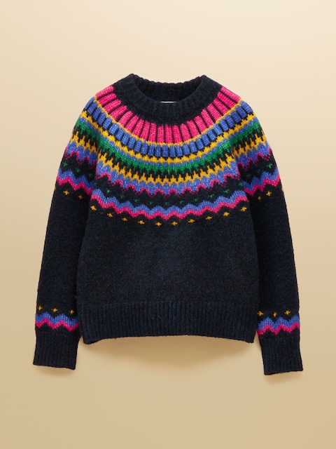 joules Charlie Navy Fairisle Knitted Jumper