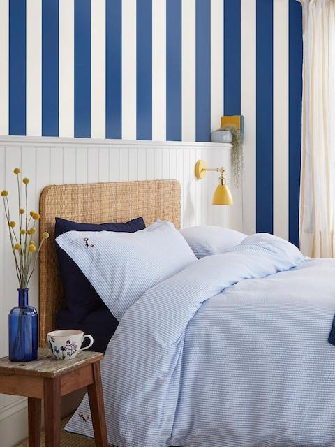 Joules Coast Blue Harborough Stripe 10M Wallpaper
