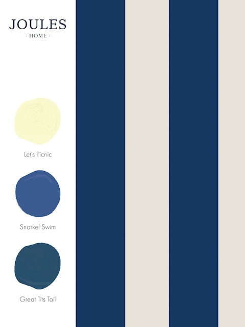 joules Coast Blue Harborough Stripe 10M Wallpaper