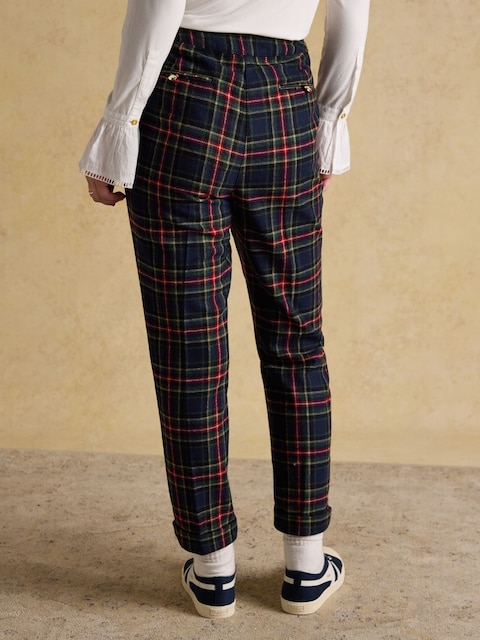 Joules Cora Navy Tapered Tweed Trouser