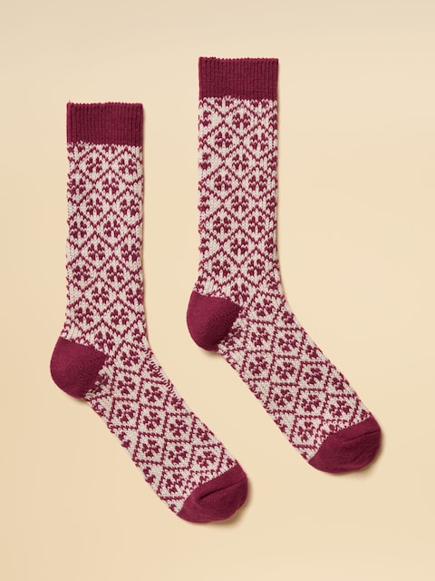Joules Cosy Berry Red Socks