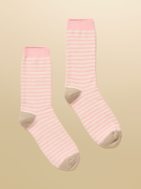 Joules Cosy Pink/Cream Socks