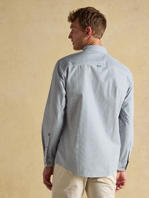 Joules Cotton Poplin Navy Long Sleeve Stripe Shirt