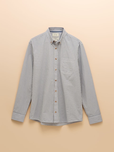 joules Cotton Poplin Navy Long Sleeve Stripe Shirt