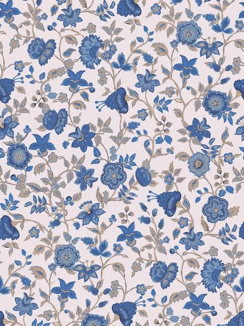 Joules Cream/Blue Trailing Scot 10M Wallpaper