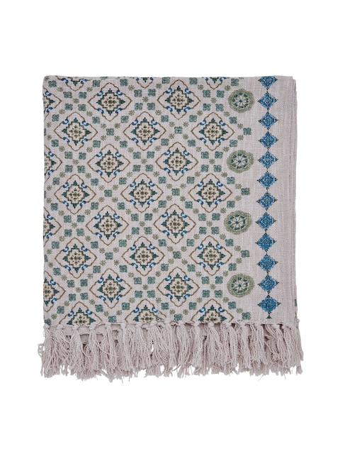 Joules Cream Country Tiles Throw