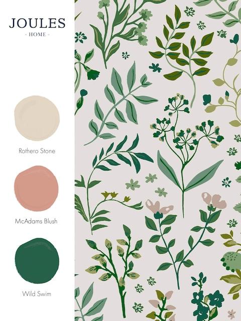 joules Cream Holcombe Floral 10M Wallpaper