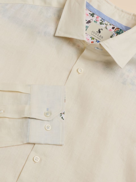 Joules Cream Long Sleeve 100% Linen Shirt