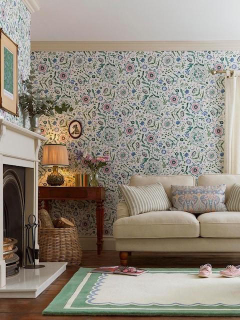 Joules Cream/Multi Festival Flowers 10M Wallpaper
