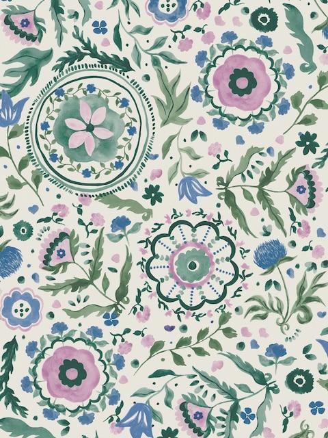 Joules Cream/Multi Festival Flowers 10M Wallpaper