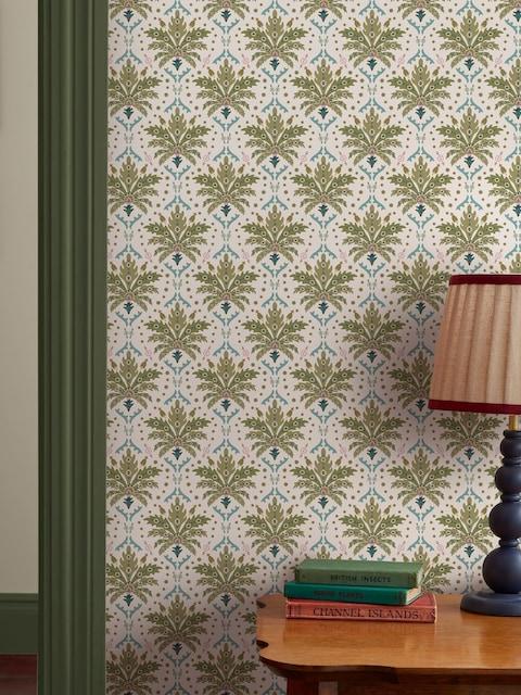 Joules Cream/Multi Palm Geo Print 10M Wallpaper