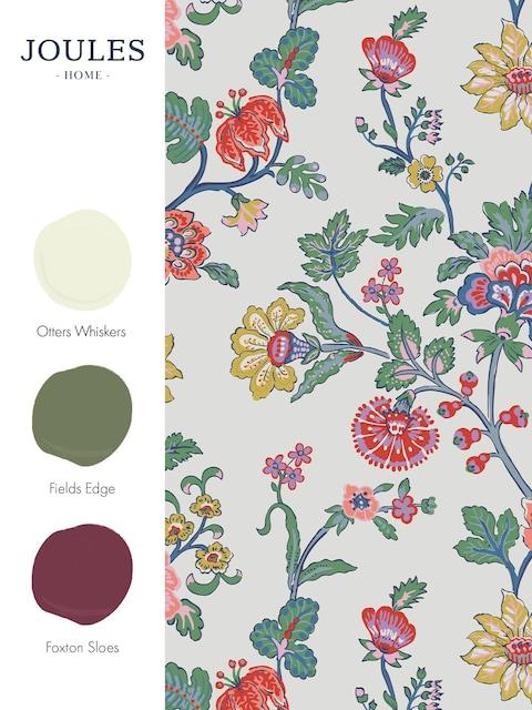 joules Cream Vine Cottage Floral 10M Wallpaper