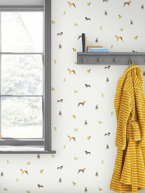 Joules Creme Harbour Dogs 10M Wallpaper