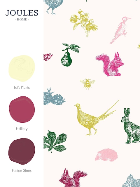 joules Creme Multi Etched Woodland 10M Wallpaper