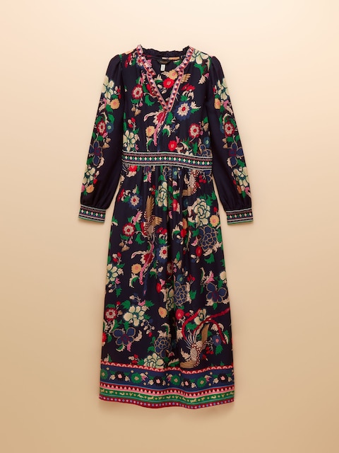 joules Cressida Navy Placement Floral Maxi Dress
