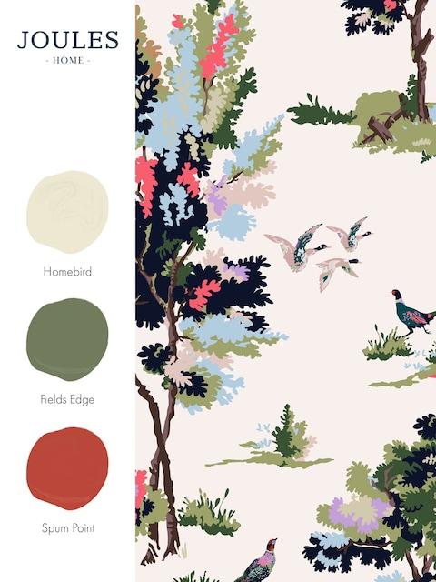 joules Dawn Grey Woodland Scene 10M Wallpaper