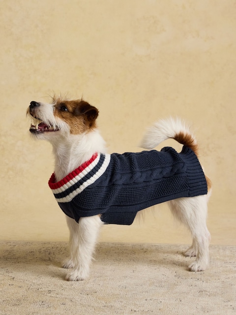Joules Dawson Navy Blue Dog Knit Jumper