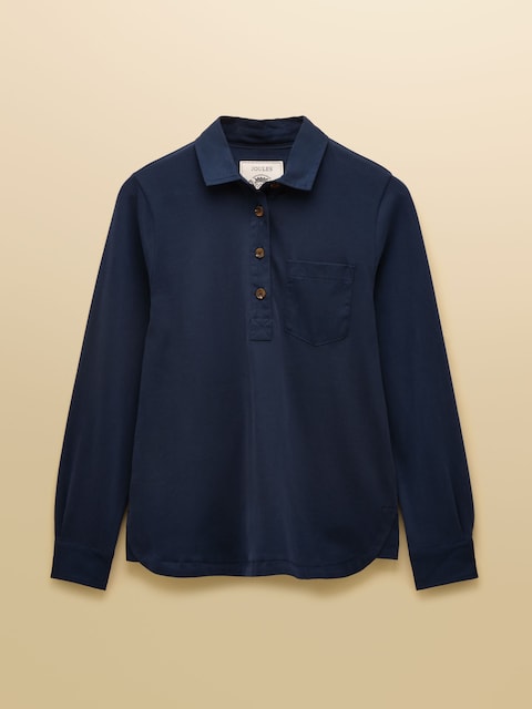 joules Delaney Navy Long Sleeve Jersey Deckshirt
