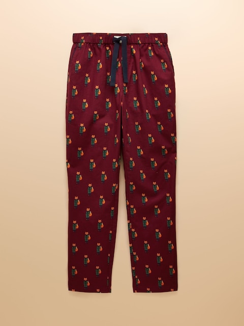 joules Dozer Burgundy Red Pyjama Bottoms