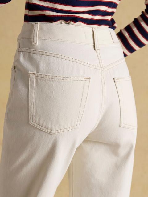 joules Ecru Relaxed Fit Mid Rise Jeans