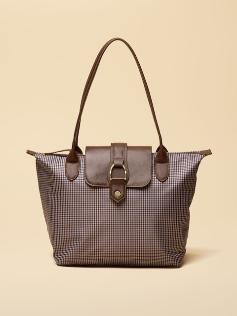 Joules Edie Brown Check Shopper Bag
