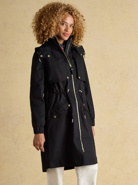 Joules Elbridge Black Waterproof Coat With Hood