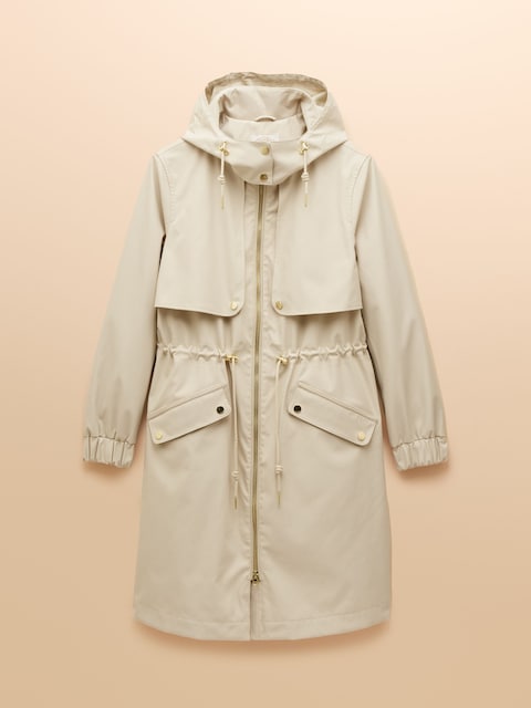 joules Elbridge Neutral Waterproof Coat with Hood