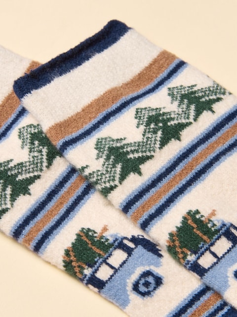 Joules Ellis Navy Fairisle Cosy Socks