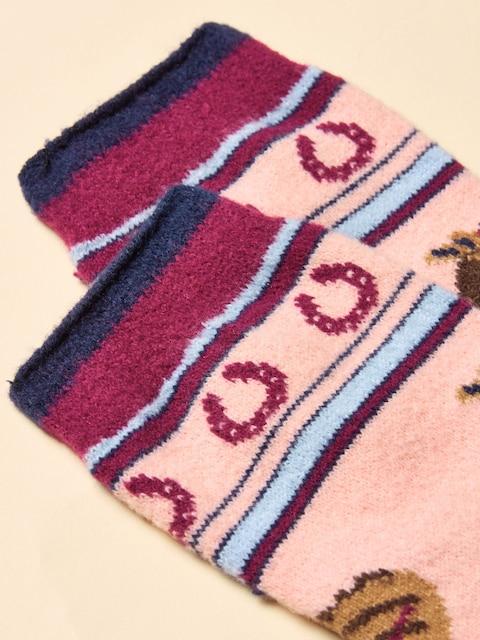 Joules Ellis Pink Fairisle Cosy Socks