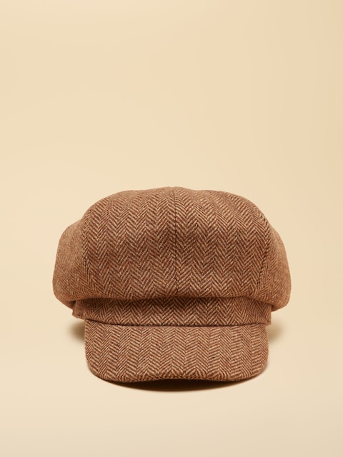 Joules Elvaston Tan Brown Tweed Baker Boy Hat