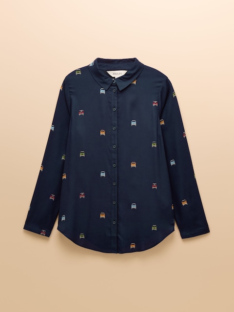 joules Elvina 4x4 Navy Relaxed Fit Shirt