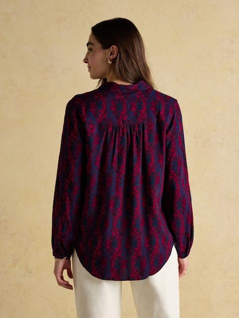 Joules Elvina Burgundy Printed Relaxed Fit Shirt