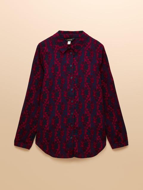 Joules Elvina Burgundy Printed Relaxed Fit Shirt