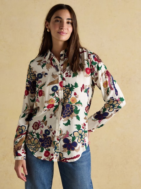 Joules Elvina Cream Floral Relaxed Fit Shirt