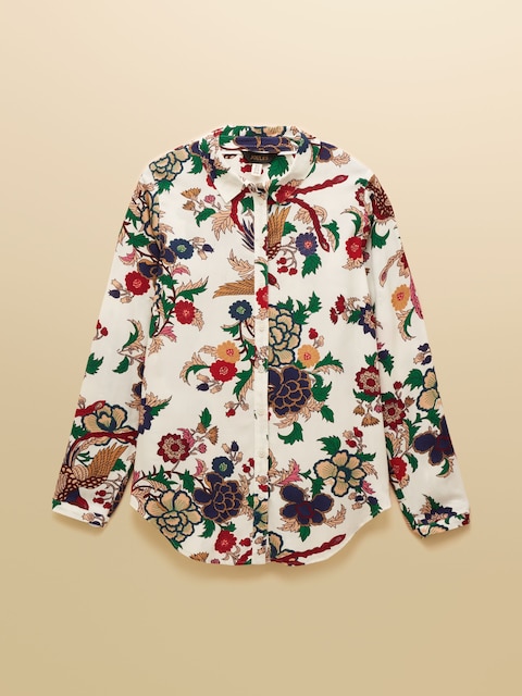 joules Elvina Cream Floral Relaxed Fit Shirt