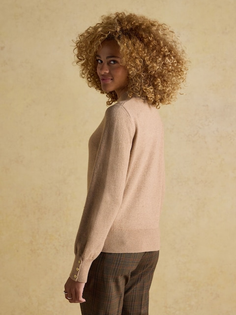 Joules Enid Oatmeal Cotton-Rich High Neck Jumper