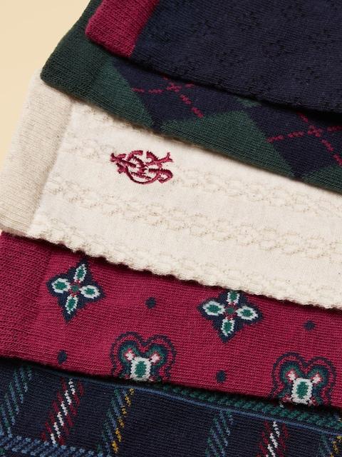 Joules Everyday Navy Heritage 5 Pack Ankle Socks