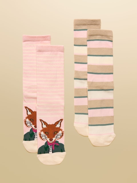 Joules Everyday Pink 2 Pack Cotton Blend Socks