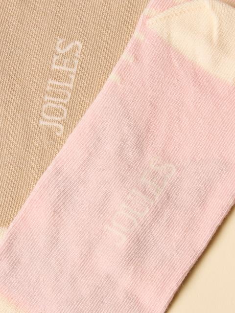 joules Everyday Pink 2 Pack Cotton Blend Socks