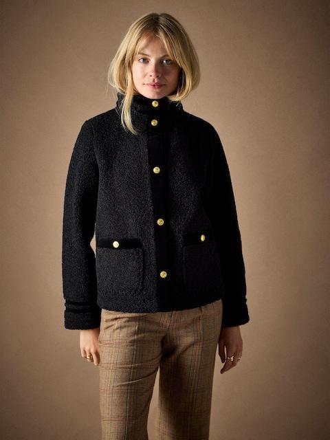 Joules Fleur Black Fleece Jacket